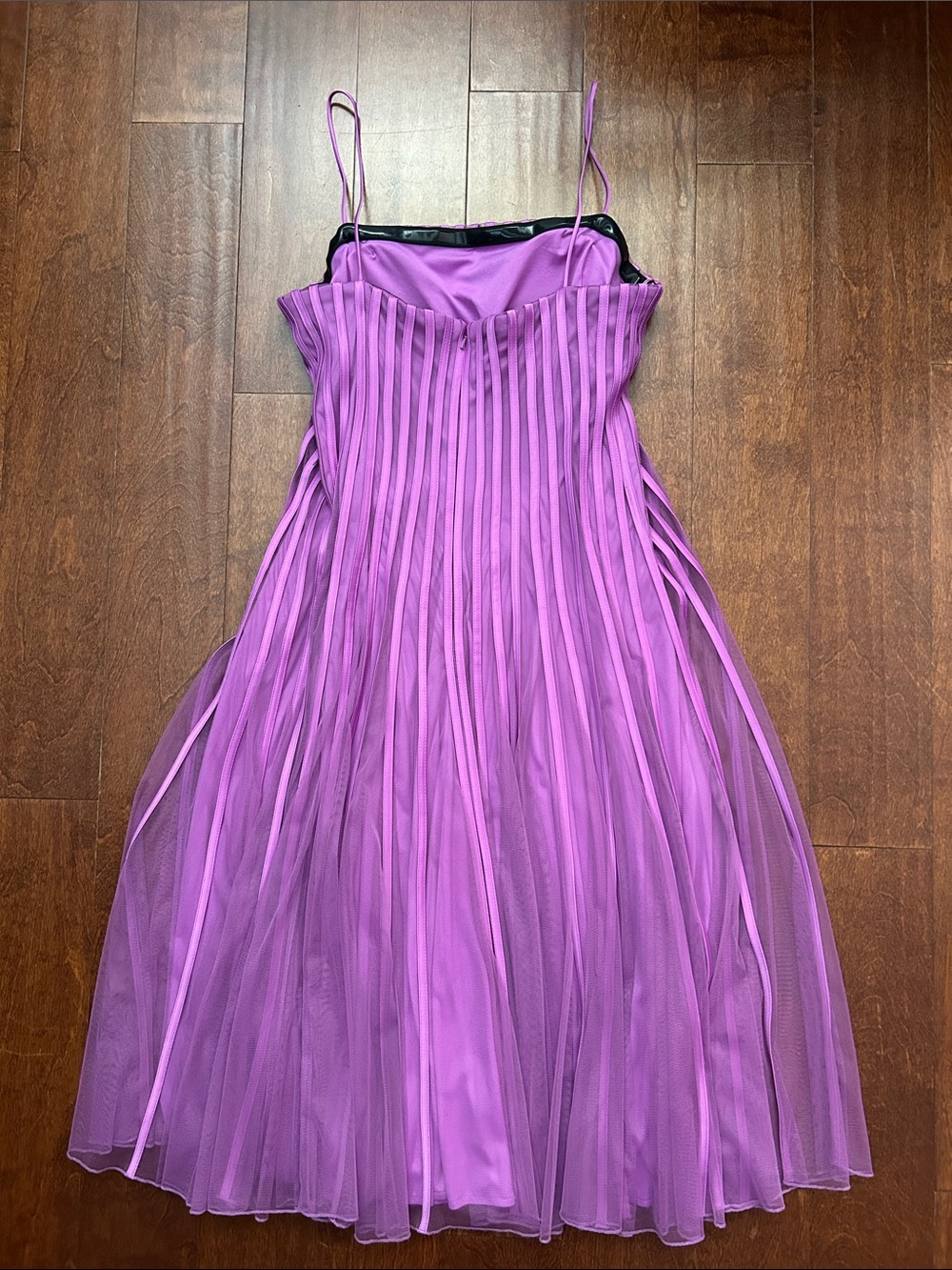 JS Collections Midi Corset Style Purple Spaghetti-Strap Tulle Dress, Size 16 - Picture 10 of 16